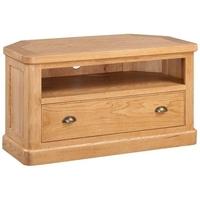 devonshire evesham oak tv unit corner 1 drawer