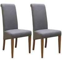 Devonshire New Oak Light Grey Fabric Dining Chair (Pair)