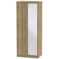 Devon Sterling Oak Wardrobe - 2ft 6in with Mirror