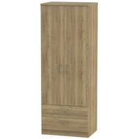 Devon Sterling Oak Wardrobe - Tall 2ft 6in with 2 Drawer