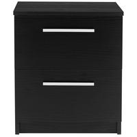 Designa Black Ash Bedside Cabinet - 2 Drawer