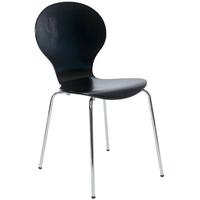 Designa Black Ash Dining Chair with Chrome Legs (Set of 4)
