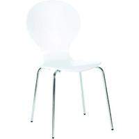 Designa White Dining Chair with Chrome Legs (Set of 4)