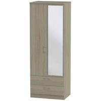 Devon Darkolino Wardrobe - Tall 2ft 6in with 2 Drawer and Mirror