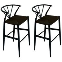 delta black metal bar stool pair