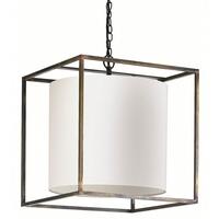 Derwent Large Antique Brass Cube Pendant