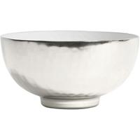 Deluxe Extra Small White and Silver Bowl (Set of 8)