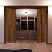 deanta quad telescopic pocket pamplona walnut veneer doors prefinished