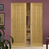Deanta Ely Unfinished Oak Syntesis Double Pocket Door