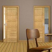 Deanta Unilateral Pocket Seville Oak Panel Door, Prefinished