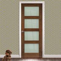 deanta coventry prefinished walnut shaker style door with frosted glas ...