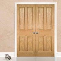 Deanta Kingston oak Door Pair, Unfinished