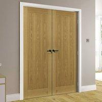 Deanta Ely Real American White Oak Veneer Door Pair, Prefinished