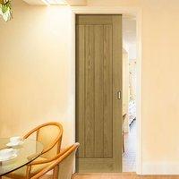 Deanta Single Pocket Ely Real American White Oak Veneer Door, Prefinished