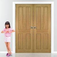 deanta eton real american white oak veneer door pair unfinished