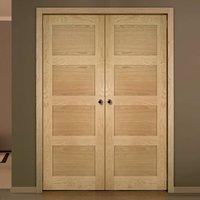 Deanta Coventry Shaker Style Oak Door Pair, Unfinished