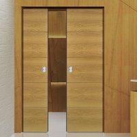 Deanta Augusta Oak Syntesis Double Pocket Door, Prefinished