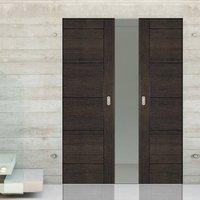Deanta Montreal Dark Grey Ash Syntesis Double Pocket Door, Prefinished