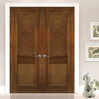 Deanta Kensington Walnut Prefinished Door Pair with 2 Panels