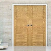 deanta seville oak panel door pair prefinished