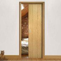 Deanta Galway Real American Oak Veneer Pocket Door, 1/2 Hour Fire Rated, Unfinished