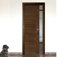 Deanta Seville Walnut Prefinished Pocket Door, 1/2 Hour Fire Rated