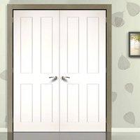 Deanta Eton White Primed Victorian Shaker Door Pair