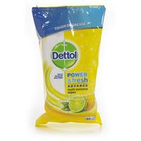 dettol power and fresh wipes citrus 80pk