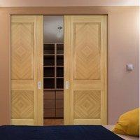 Deanta Kensington Oak Panel Syntesis Double Pocket Door, Prefinished