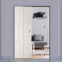 Deanta Twin Telescopic Pocket Pamplona White Primed Flush Doors