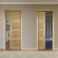 Deanta Unilateral Pocket Coventry Shaker Style Oak Door, Unfinished