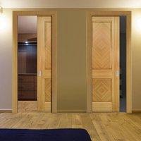 Deanta Unilateral Pocket Kensington Oak Panel Door, Prefinished