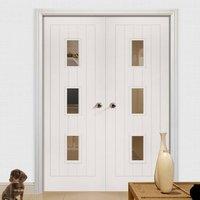 deanta ely white primed door pair with clear safety glass