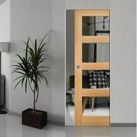 Deanta Coventry Shaker Style Oak Syntesis Pocket Door with Clear Glass, Unfinished
