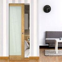 Deanta Walden Oak Syntesis Pocket Door with Frosted Glass, Unfinished