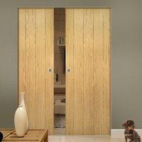Deanta Galway Oak Syntesis Double Pocket Door Unfinished