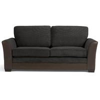 devon 3 seater fabric sofa black