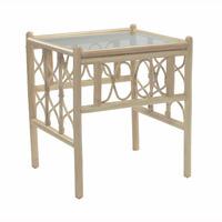 Desser Morley Rattan and Glass Lamp Table