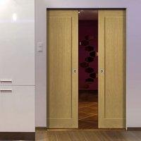 Deanta Walden Oak Syntesis Double Pocket Door, Unfinished