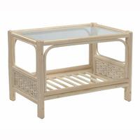 Desser Lugano Rattan and Glass Coffee Table