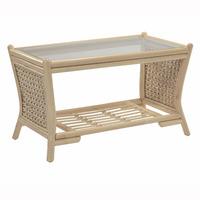 Desser Windsor Rattan and Glass Coffee Table