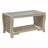 desser milan rattan and glass coffee table