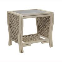 Desser Milan Rattan and Glass Lamp Table
