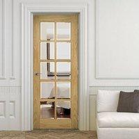 deanta bristol oak unfinished door with 10 pane clear bevelled safety  ...