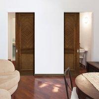 Deanta Unilateral Pocket Kensington Walnut Prefinished Door with 2 Panels