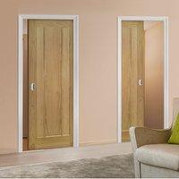 Deanta Unilateral Pocket Norwich Real American Oak Veneer Door, Unfinished