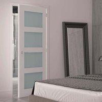 Deanta Coventry White Primed Shaker Door With Frosted Glass