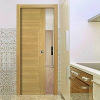 deanta single pocket pamplona oak flush door prefinished