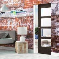 Deanta Montreal Dark Grey Ash Syntesis Pocket Door with Clear Glass, Prefinished