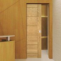 Deanta Seville Oak Panel Syntesis Pocket Door, Prefinished